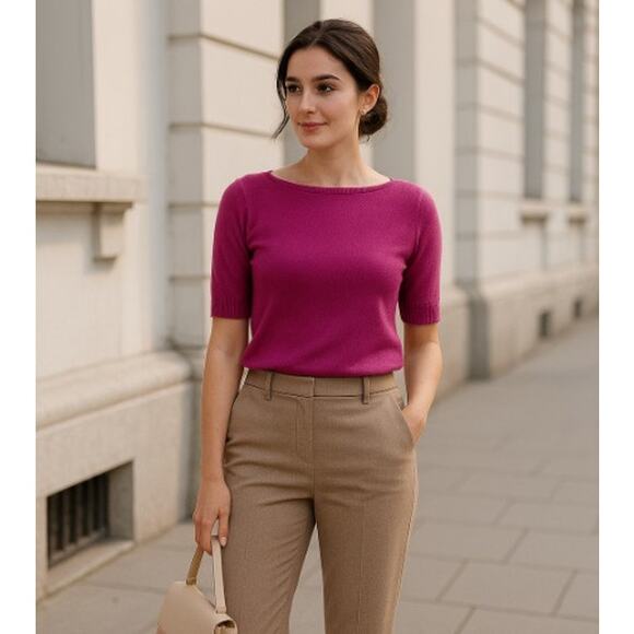 Ann Taylor Women’s Small Pink Lightweight Knit Sweater Nylon Cotton Rayon Blend - Picture 1 of 8